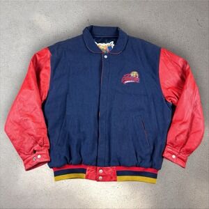 Vintage 90s‎ Jeff Hamilton Louisville Panthers Leather Jacket XL AHL Rare